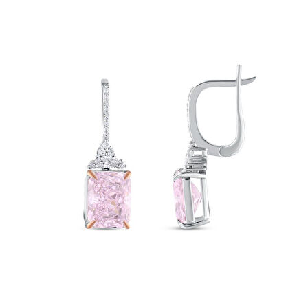 0.26 Karat Violet Taşlı Pırlanta Küpe
