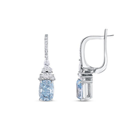 0.38 Karat Violet Taşlı Pırlanta Küpe