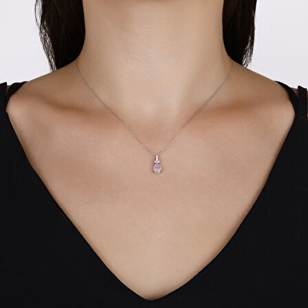 0.07 Karat Violet Taşlı Pırlanta Kolye