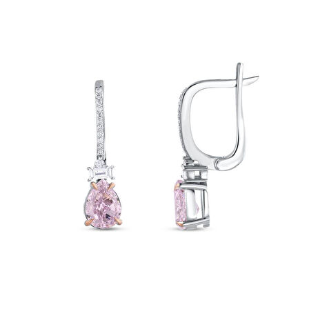 0.16 Karat Violet Taşlı Pırlanta Küpe