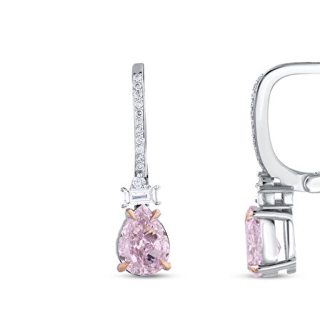 0.16 Karat Violet Taşlı Pırlanta Küpe