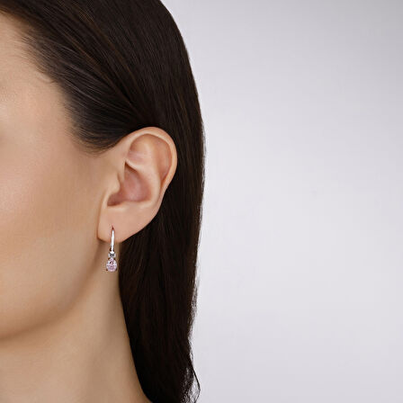 0.16 Karat Violet Taşlı Pırlanta Küpe