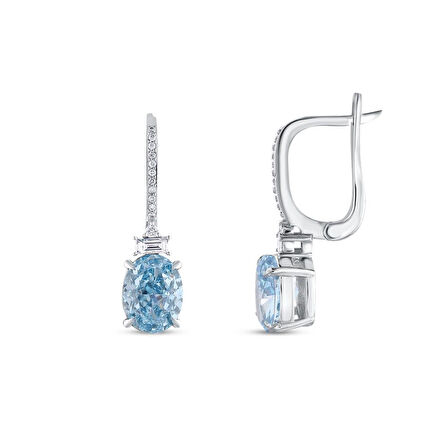 0.17 Karat Violet Taşlı Pırlanta Küpe