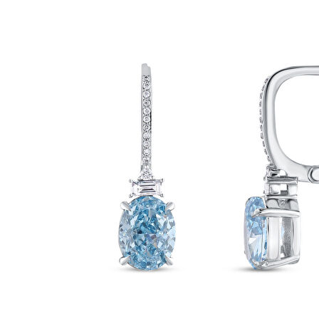 0.17 Karat Violet Taşlı Pırlanta Küpe