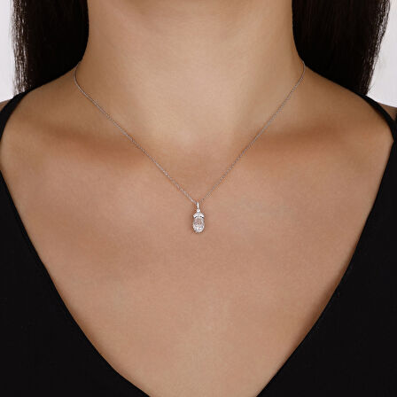 0.11 Karat Violet Taşlı Pırlanta Kolye