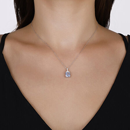 0.12 Karat Violet Taşlı Pırlanta Kolye