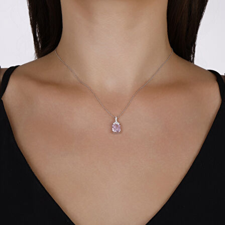 0.12 Karat Violet Taşlı Pırlanta Kolye