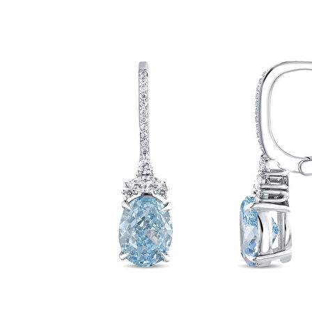 0.25 Karat Violet Taşlı Pırlanta Küpe
