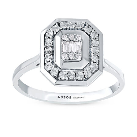 0.07 Karat Pırlanta Baget Yüzük