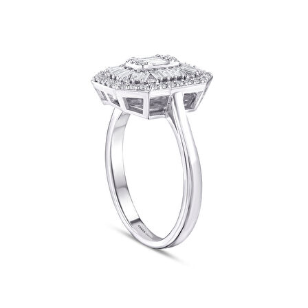 0.45 Karat Baget Pırlanta Yüzük