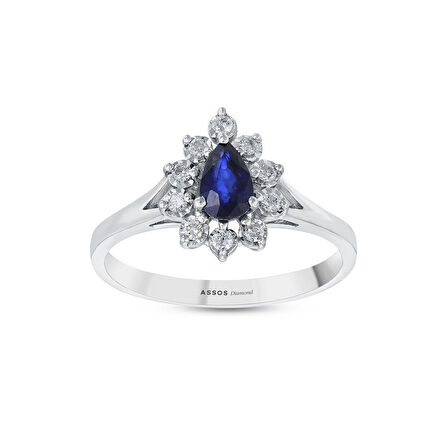 0.12 Karat Safir Taşlı Pırlanta Yüzük