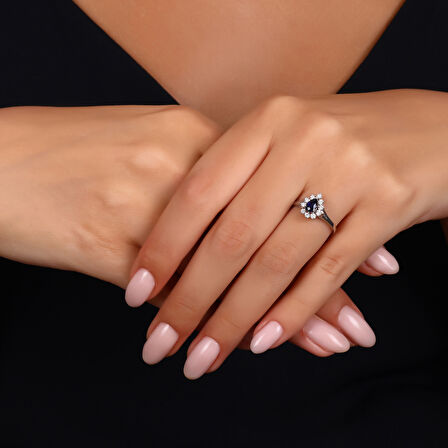 0.12 Karat Safir Taşlı Pırlanta Yüzük