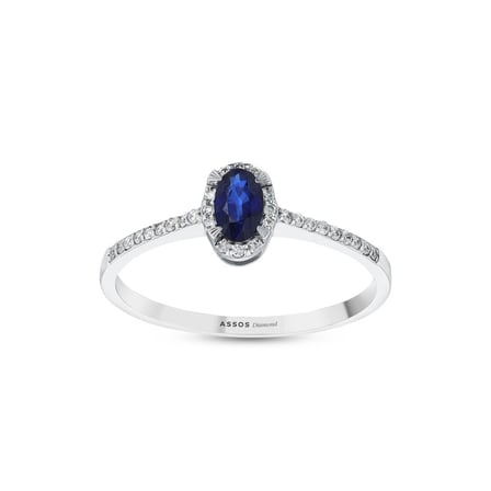 0.10 Karat Safir Taşlı Pırlanta Yüzük