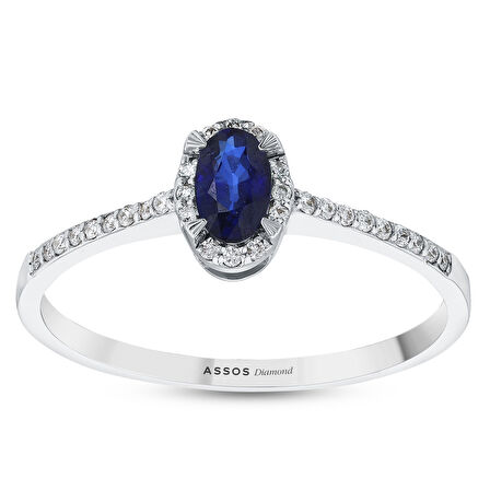 0.10 Karat Safir Taşlı Pırlanta Yüzük