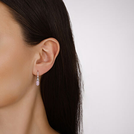 0.17 Karat Violet Taşlı Pırlanta Küpe