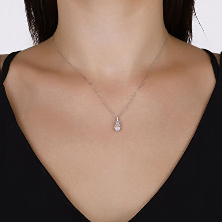 0.07 Karat Violet Taşlı Pırlanta Kolye