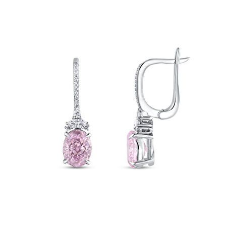 0.25 Karat Violet Taşlı Pırlanta Küpe