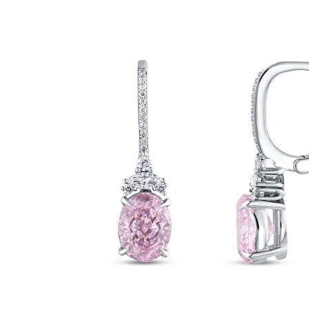 0.25 Karat Violet Taşlı Pırlanta Küpe
