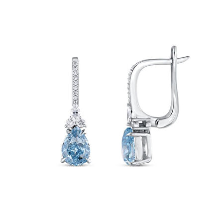0.19 Karat Violet Taşlı Pırlanta Küpe