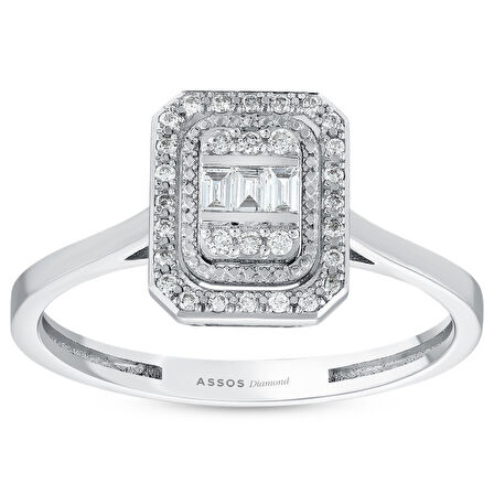 0.12 Karat Baget Pırlanta Yüzük