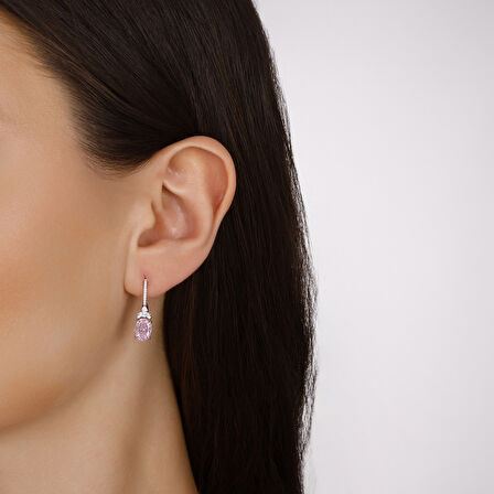 0.24 Karat Violet Taşlı Pırlanta Küpe