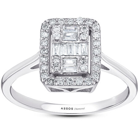 0.34 Karat Baget Taşlı Pırlanta Yüzük