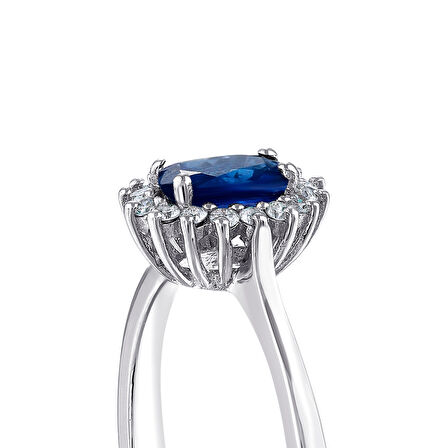 0.14 Karat Safir Taşlı Pırlanta Yüzük