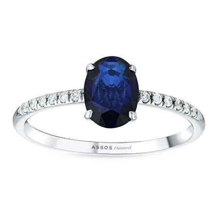 0.10 Karat Safir Taşlı Pırlanta Yüzük