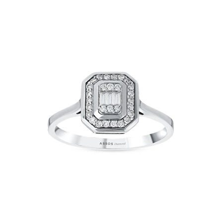 0.15 Karat Pırlanta Baget Taşlı Yüzük