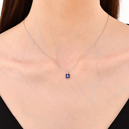0.04 Karat Safir Taşlı Pırlanta Kolye