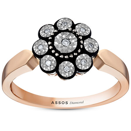 0.04 Karat Gül Elmas Yüzük