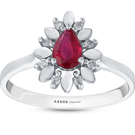 0.07 Karat Yakut Taşlı Pırlanta Yüzük