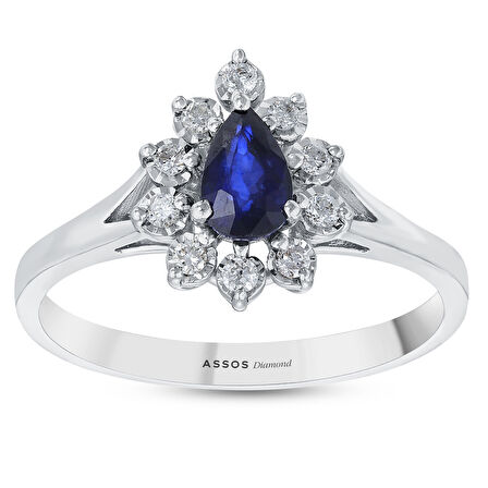 0.12 Karat Safir Taşlı Pırlanta Yüzük