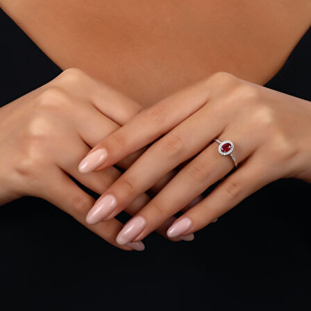 0.15 Karat Yakut Taşlı Pırlanta Fantezi Yüzük