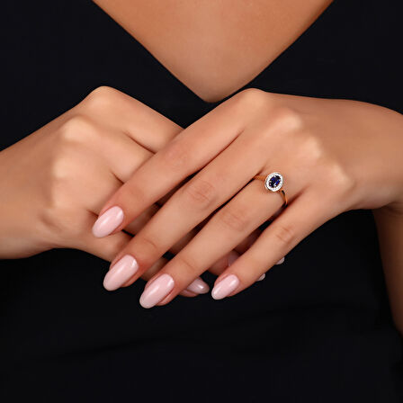 0.08 Karat Safir Taşlı Pırlanta Yüzük