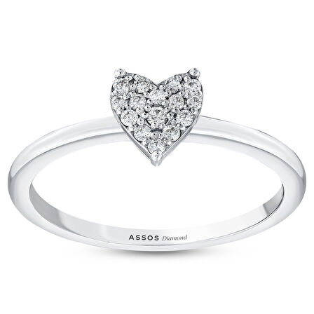 0.10 Karat Pırlanta Kalp Yüzük