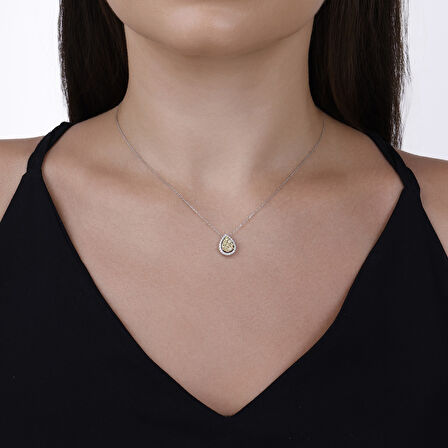 Damla Formlu Pırlanta Kolye