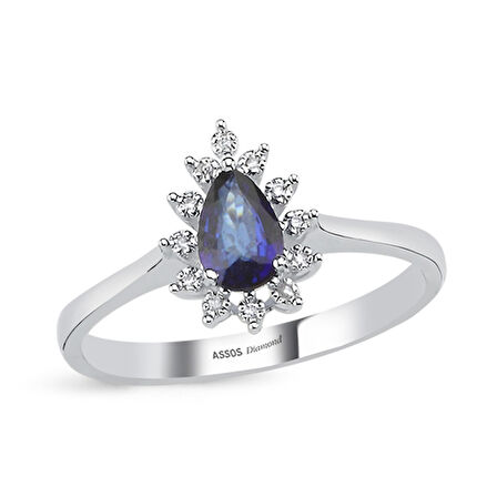 0.04 Karat Safir Taşlı Pırlanta Yüzük