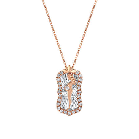 Pırlantalı Anne Çocuk Kolye