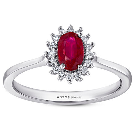 0.12 Karat Yakut Taşlı Pırlanta Yüzük