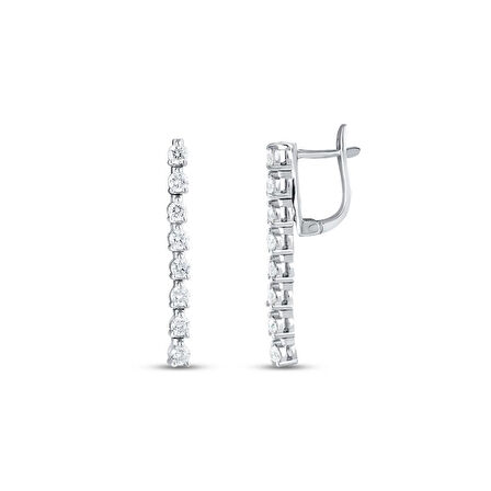 0.43 Karat Pırlanta Su Yolu Küpe