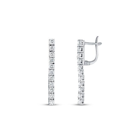 0.66 Karat Pırlanta Su Yolu Küpe