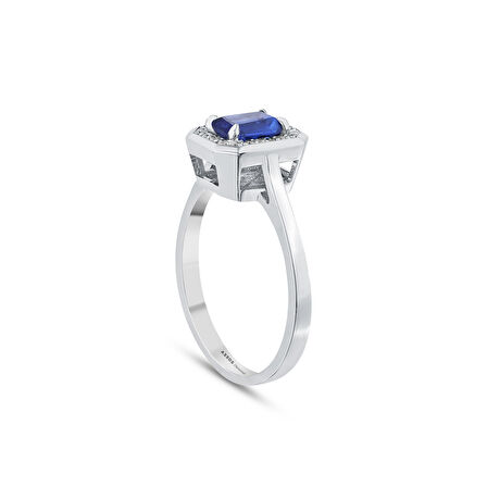 0.10 Karat Safir Taşlı Pırlanta Yüzük