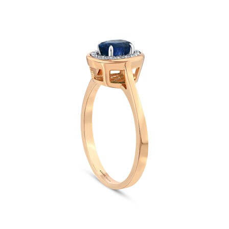 0.10 Karat Safir Taşlı Pırlanta Yüzük