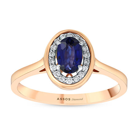 0.10 Karat Safir Taşlı Pırlanta Yüzük