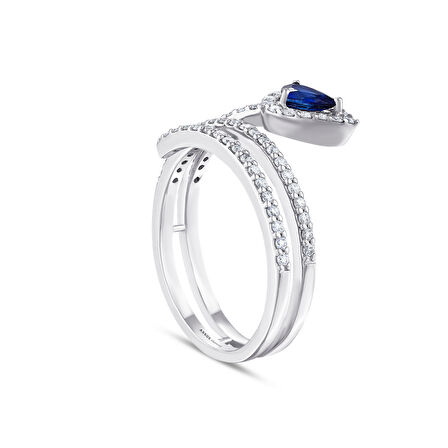 0.30 Karat Pırlanta Safir Taşlı Fantezi Yüzük