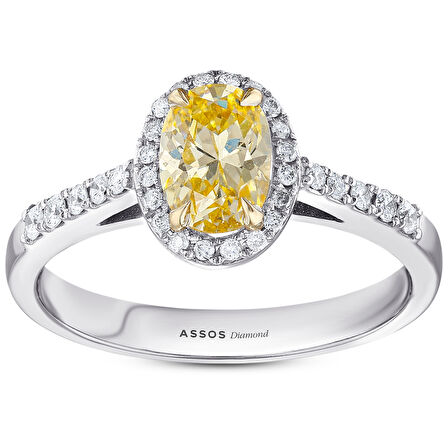 Pırlanta Sarı Violet Taşlı Yüzük