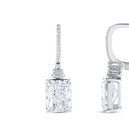 0.15 Karat Pırlanta Violet Taşlı Küpe