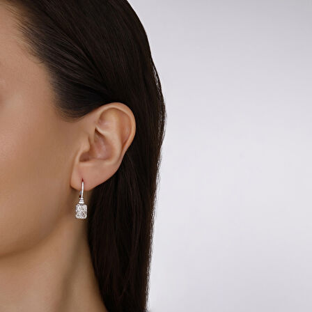 0.15 Karat Pırlanta Violet Taşlı Küpe