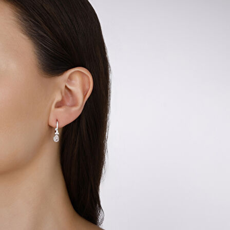 0.21 Karat Pırlanta Violet Taşlı Küpe